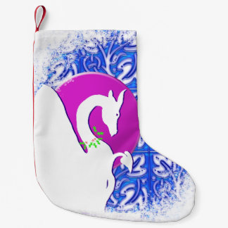 Calcetín Navideño Pequeño Dragón blanco en vacaciones lunares (ornamento azu