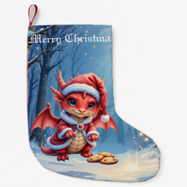 Calcetín Navideño Pequeño Dragón de Navidad, demasiado lindo para arrestar,