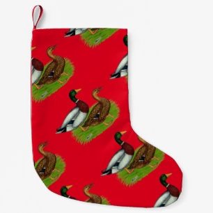 Calcetín Navideño Pequeño Drake mallard y pato