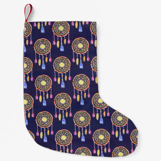 Calcetín Navideño Pequeño Dreamcatchers Fethers Watercolor Seamless Textura