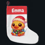 Calcetín Navideño Pequeño Duck Merry Christmas Winter Animals Cute Ducks<br><div class="desc">El pato para Navidades con luces de hadas. Animales divertidos con luces y gorras de amigos para las vacaciones. Los pollos son animales dulces y perfectos para los Navidades. Perfecto para sus hijos en la temporada de navidades.</div>