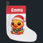 Calcetín Navideño Pequeño Duck Merry Christmas Winter Animals Cute Ducks<br><div class="desc">El pato para Navidades con luces de hadas. Animales divertidos con luces y gorras de amigos para las vacaciones. Los pollos son animales dulces y perfectos para los Navidades. Perfecto para sus hijos en la temporada de navidades.</div>