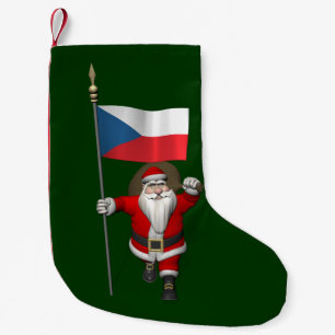 Calcetín Navideño Pequeño Dulce Santa Claus Con Bandera De La República Che