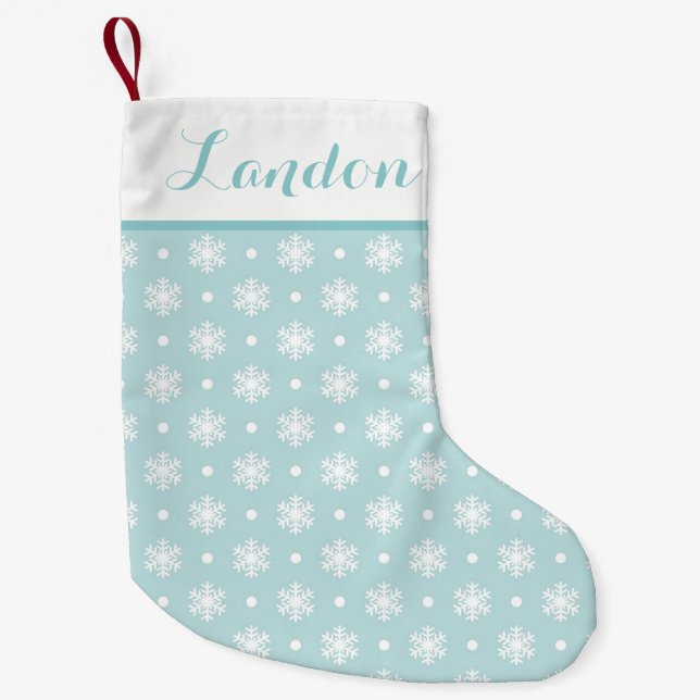 Calcetín Navideño Pequeño Dulces copos de nieve personalizados Stocking / Bl (Anverso)