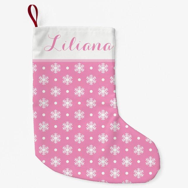 Calcetín Navideño Pequeño Dulces copos de nieve personalizados Stocking / Pi (Anverso)