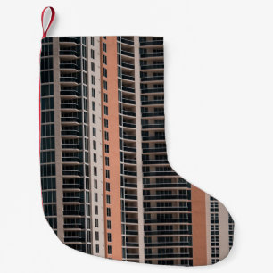 Calcetín Navideño Pequeño Edificio de altura marrón y negro