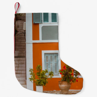 Calcetín Navideño Pequeño EDIFICIO DE CONCRETO naranja BLANCO Y GRIS