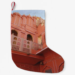 CALCETÍN NAVIDEÑO PEQUEÑO EDIFICIO DE CONCRETO ROJO