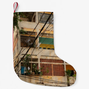 Calcetín Navideño Pequeño Edificio de época colorido - vietnamita, antiguo,