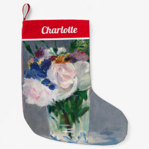 Calcetín Navideño Pequeño Edouard Manet - Flores en un jarrón de cristal