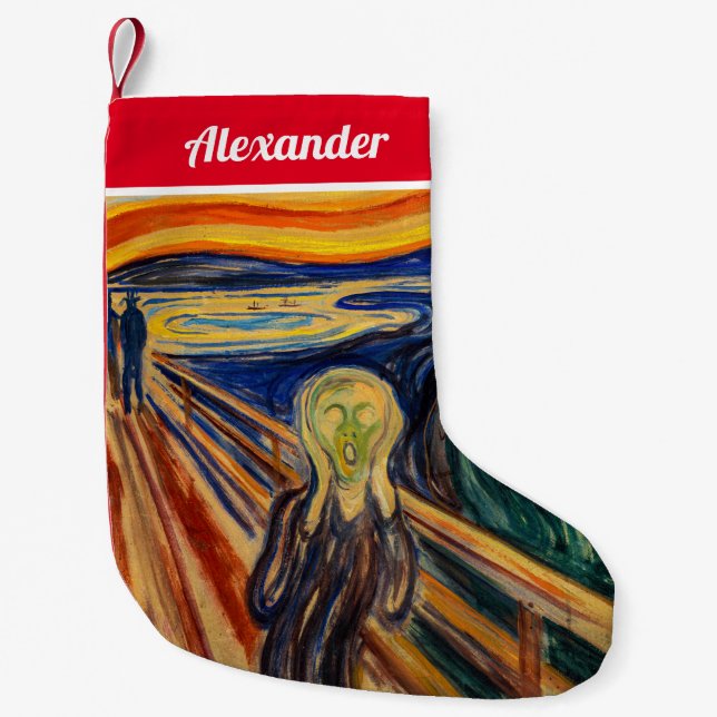 Calcetín Navideño Pequeño Edvard Munch - El Grito 1910 (Anverso)