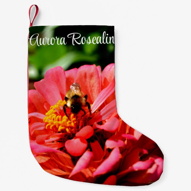 Calcetín Navideño Pequeño Eelgant, abejorra de flores (Anverso)