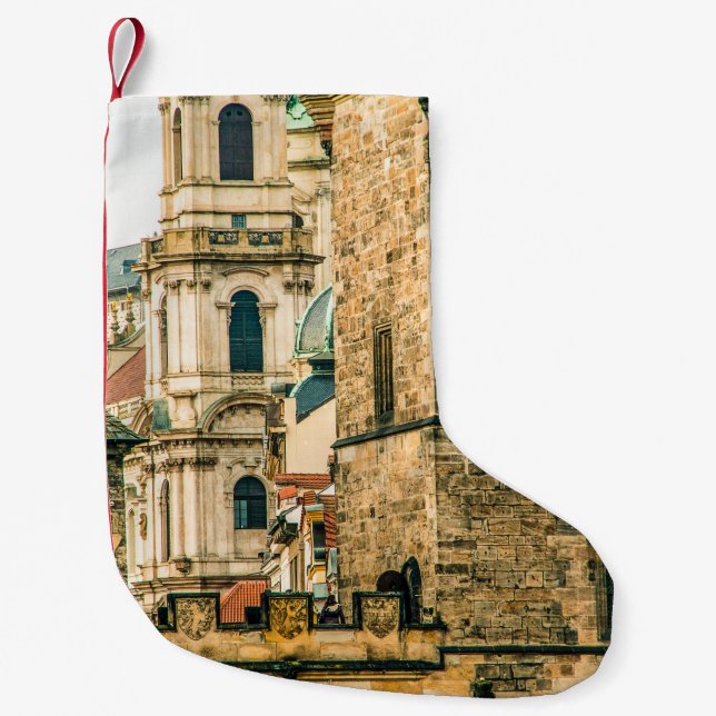 Calcetín Navideño Pequeño El casco antiguo de Pragueold, la arquitectura, la (Anverso)