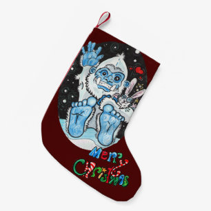 Calcetín Navideño Pequeño ¡El día de fiesta abraza Yeti!