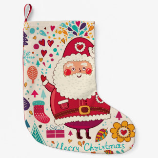 Calcetín Navideño Pequeño El gracioso Ilustracion de Navidades de Santa Clau