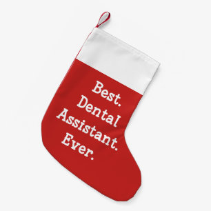 Calcetín Navideño Pequeño El mejor. Ayudante de dentista. Nunca