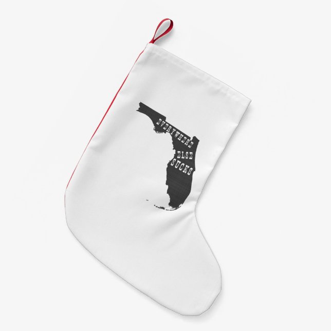 Calcetín Navideño Pequeño El navidad de la Florida por todas partes chupa (Frente (Colgado))