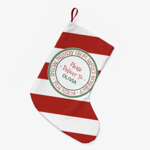 Calcetín Navideño Pequeño El nombre personalizado taller de Santa