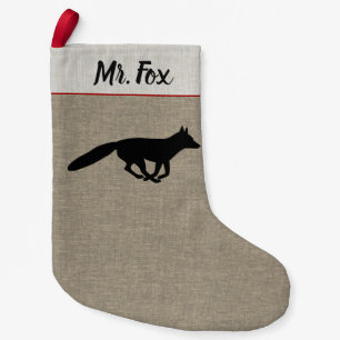 Calcetín Navideño Pequeño El Personalizado de Fox Silhouette Wildlife Lover