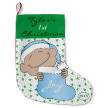 El primer azul del bebé para los Navidades