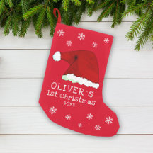 El primer copo de nieve Red Santa Hat de Navidad p