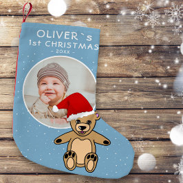 Calcetín Navideño Pequeño El primer oso de peluche navideño de Papá Noel