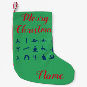 Calcetín Navideño Pequeño El yoga de silueta es Thunder_Cove