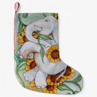 Calcetín Navideño Pequeño Elefante de girasol