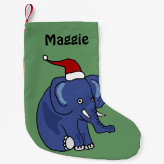 Calcetín Navideño Pequeño Elefante divertido en el almacenamiento del