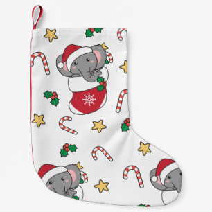 Calcetín Navideño Pequeño Elefantes Navidades de Elefantes Niegan a los Anim