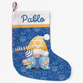 Calcetín Navideño Pequeño Elegante Dreidel Candles Hanukkah Estrella del Jud
