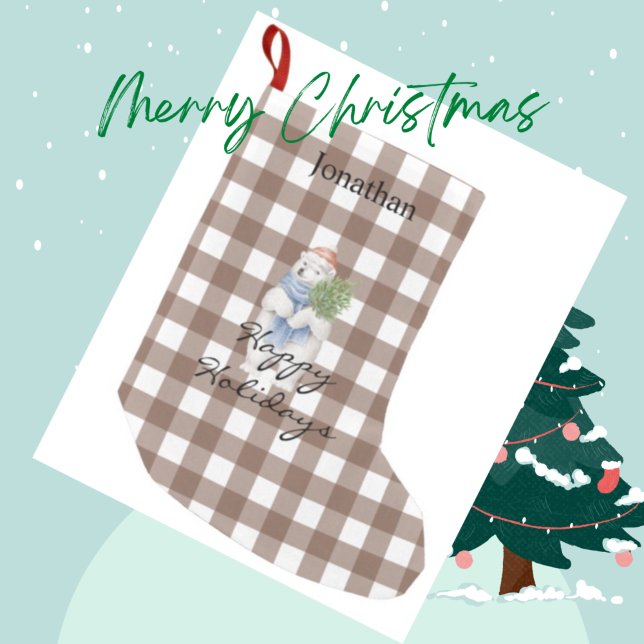 Calcetín Navideño Pequeño Elegante estilo moderno personalizado escocés esco (Subido por el creador)