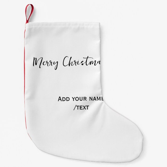 Calcetín Navideño Pequeño Elegante feliz Navidad añadir texto simple (Anverso)