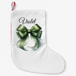 Calcetín Navideño Pequeño Elegante Navidad Botánica Reversible Rojo Verde S