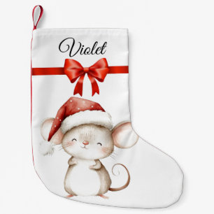 Calcetín Navideño Pequeño Elegante Navidad Botánico Reversible Rojo Verde S