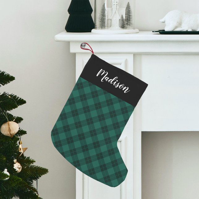Calcetín Navideño Pequeño Elegante Planta Verde Personalizada (Subido por el creador)