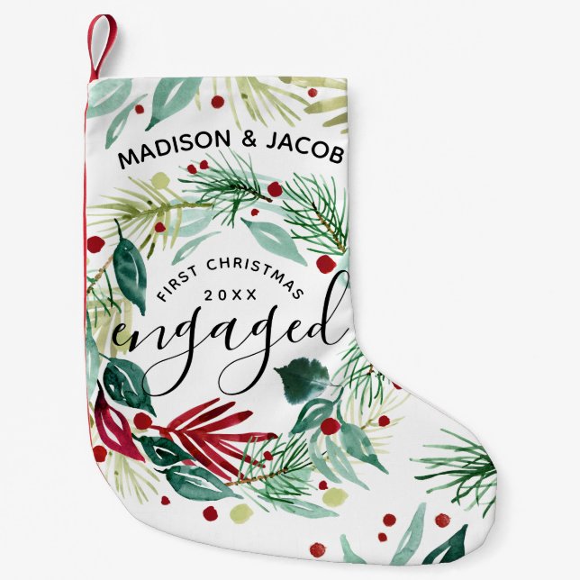 Calcetín Navideño Pequeño Elegante Primera Navidad Involucrada Wreath de la  (Anverso)