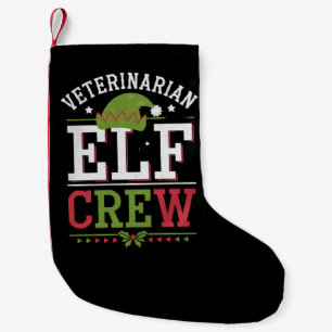 Calcetín Navideño Pequeño Elfo de Navidad Veterinario Técnico Veterinario