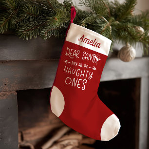 Calcetín Navideño Pequeño Ellos Son Los Traviesos Lindos Divertidos