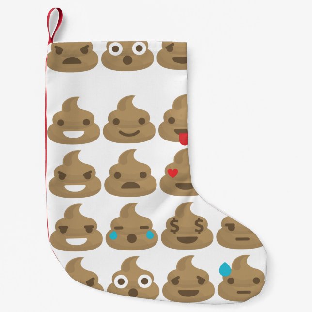 Calcetín Navideño Pequeño emojis de poop navidades de navidad (Anverso)