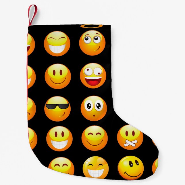 Calcetín Navideño Pequeño emojis negras navidades de navidad (Anverso)