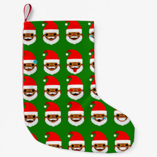 Calcetín Navideño Pequeño emoticones de la emoji santa africana
