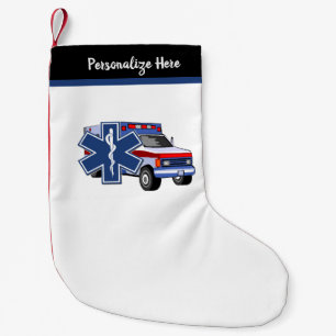Calcetín Navideño Pequeño EMT EMS paramédico Ambulancia