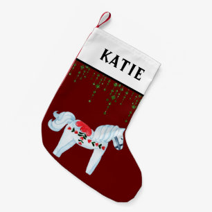 Calcetín Navideño Pequeño Encantadores Navidades de caballos y Purpurinas ve