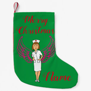 Calcetín Navideño Pequeño Enfermera Angel Wings Thunder_Cove
