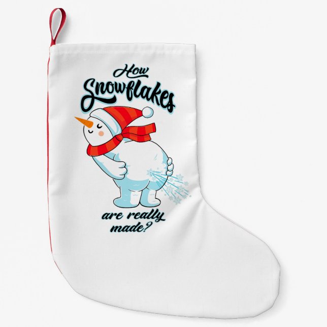 Calcetín Navideño Pequeño Engañando a Snowman cómo se hacen realmente las co (Anverso)