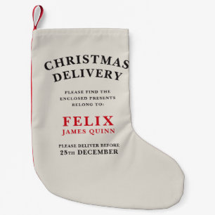 Calcetín Navideño Pequeño Entrega de Navidad vintage