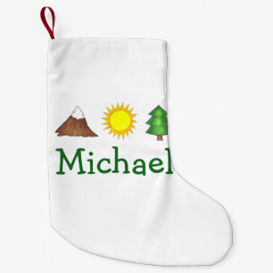Calcetín Navideño Pequeño Entusiasta al aire libre Senderismo Camp Tree Moun