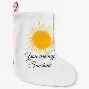 Calcetín Navideño Pequeño eres mi sol amarillo naranja rayos de sol añadir n