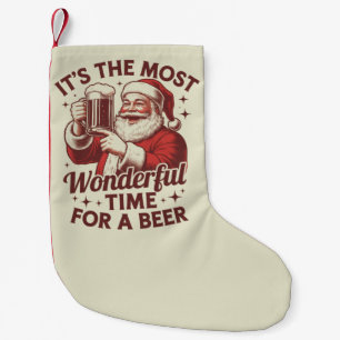 Calcetín Navideño Pequeño Es El Momento Más Maravilloso Para Una Cerveza De 
